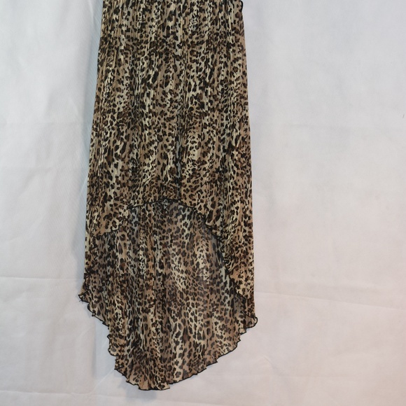 Strapless Animal Print Pleated Dress SZ S Marquis - Picture 4 of 6